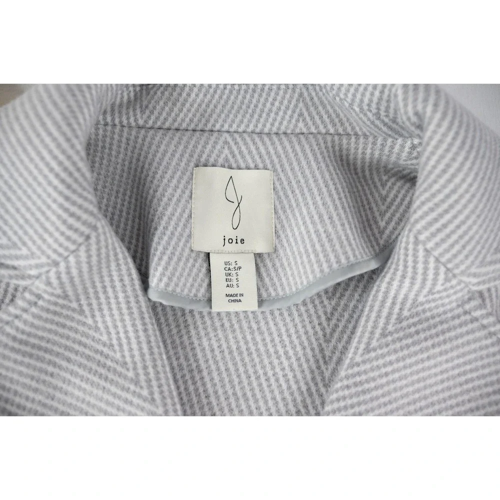 Joie Herringbone Pea Coat Womens‎ Small Grey Blazer Wool Blend Button office